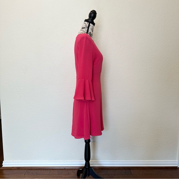 LULUS Center of Attention Magenta Flounce Sleeve Dress (S) - Picture 6 of 10